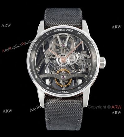 Best Replica Audemars Piguet Code 11.59 Tourbillon Openworked Watch Braided Strap